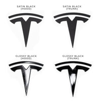 Model 3 Replacement TESLA T Logo Emblems for Hood & Trunk (1 Pair, 4 Pieces)