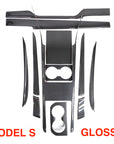 2021-2025 | Model S & X Interior Upgrade Kit "Go Plaid" (9 & 12 Piece Kit) - Real Molded Carbon Fiber - Goodbye Wood