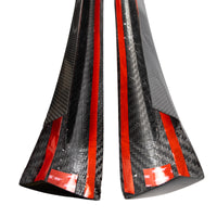 2022+ | Model X Colossal Side Skirt Overlays (1 Pair) - Real Dry Molded Carbon Fiber
