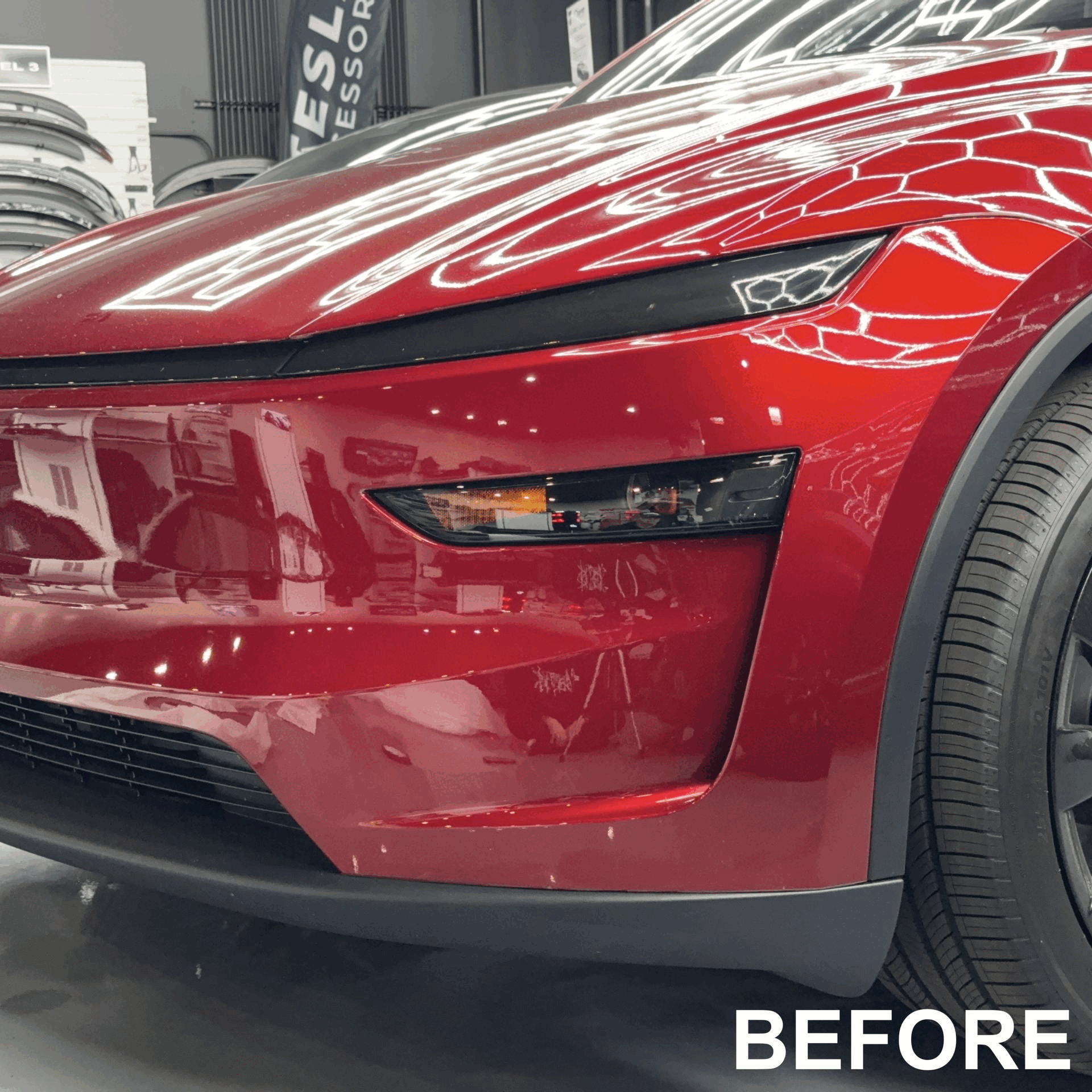 2026+ | Model Y Juniper Refreshed Foglight Canards/Eyelids (1 Pair) - Real Molded Carbon Fiber