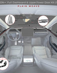 2026+ | Model Y Juniper Refreshed "Plain Weave" (Performance Look) Full Interior Carbon Fiber Kit Bundles (18 Pieces) - Real Dry Molded Carbon Fiber
