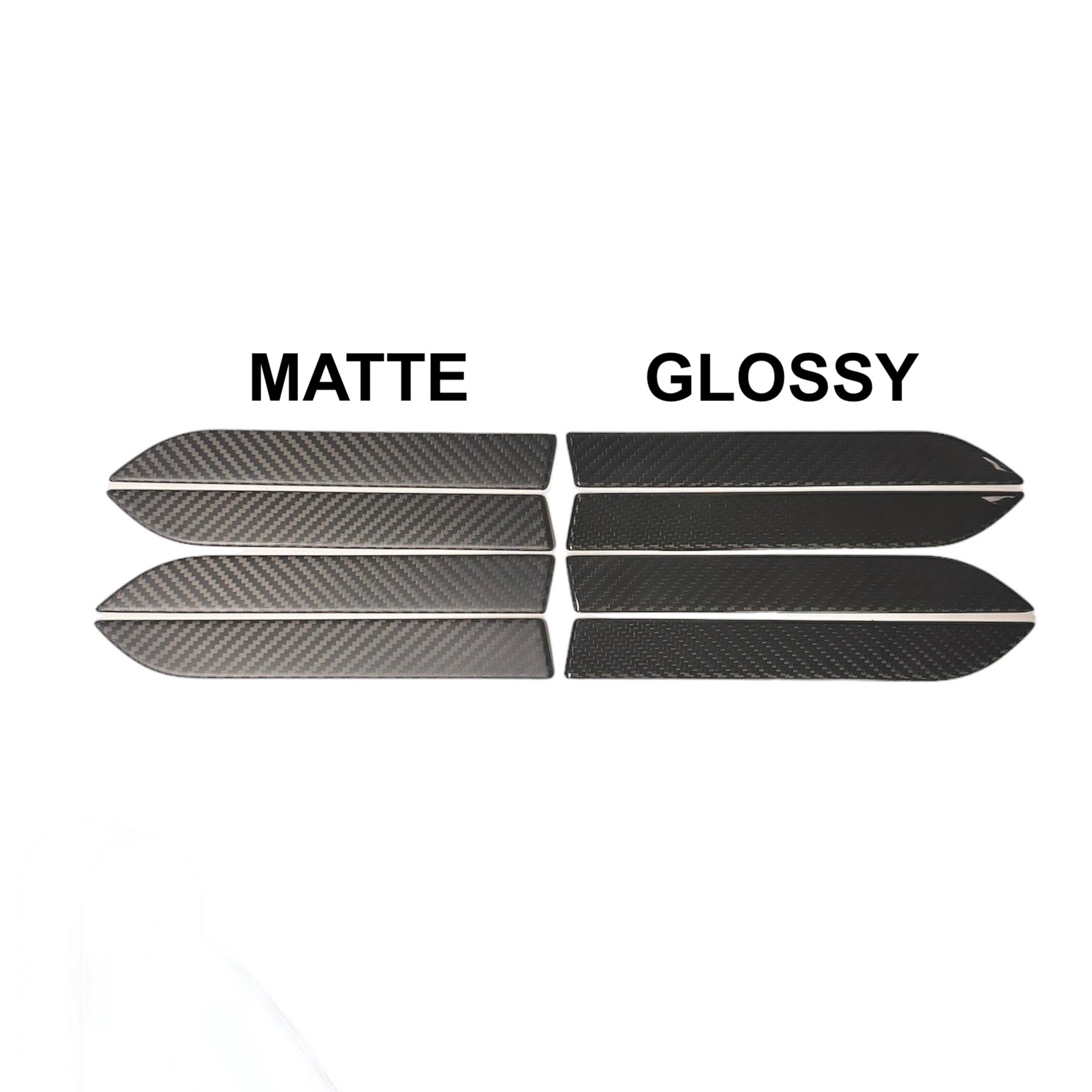 Model X Door Handle Overlay - Real Dry Molded Carbon Fiber (Set of