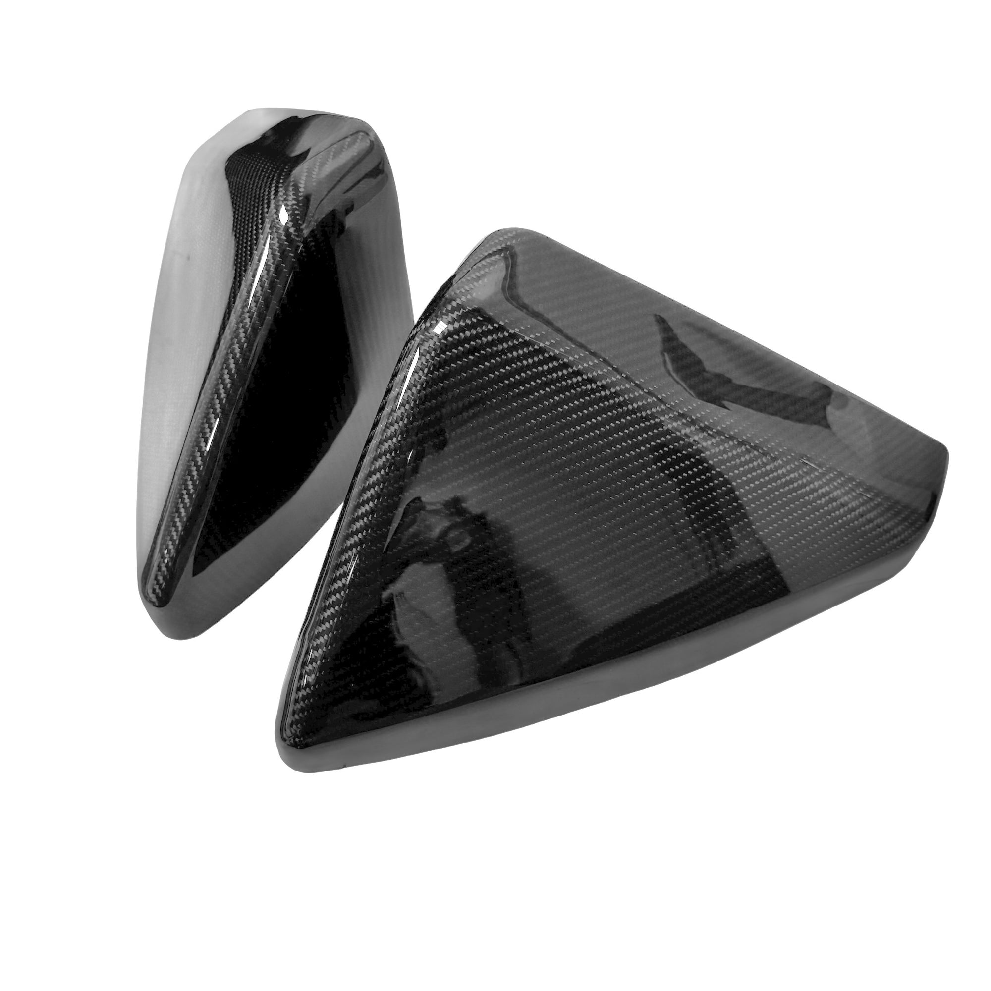 Cybertruck Side View Mirror Overlays - Real Dry Molded Carbon Fiber
