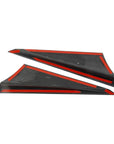 Cybertruck Exterior Front Corner Window Overlay ABS Plastic (1 Pair) - Hydro Carbon Fiber Coated - Matte
