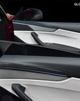 2026+ | Model Y Juniper Refreshed Extended Front & Rear Door Panel Overlays (4 Pieces) - Real Dry Molded Carbon Fiber