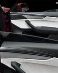 2026+ | Model Y Juniper Refreshed Extended Front & Rear Door Panel Overlays (4 Pieces) - Real Dry Molded Carbon Fiber