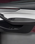 2026+ | Model Y Juniper Refreshed Front & Rear Lower Door Armrest Panel Overlays (4 Pieces) - Real Dry Molded Carbon Fiber