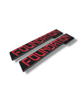 Cybertruck Foundation Emblems Raised Plastic Overlay - Red Letters (1 Pair)