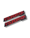 Cybertruck Foundation Emblems Raised Plastic Overlay - Red Letters (1 Pair)