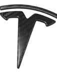 2016-2025 | Model S Front T Logo Overlay - Real Dry Molded Carbon Fiber