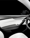2026+ | Model Y Juniper Refreshed Full Upper Oversized Extended Front & Rear Door Panel Overlays (4 Pieces) - Real Dry Molded Carbon Fiber