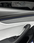 2026+ | Model Y Juniper Refreshed "Plain Weave" (Performance Look) Full Upper Extended Front & Rear Door Panel Overlays (4 Pieces) - Real Dry Molded Carbon Fiber