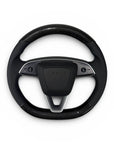 2026+ | Model Y Juniper Refreshed Steering Wheel Upper & Lower Overlays - Real Dry Molded Carbon Fiber