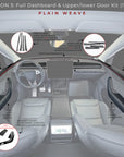 2026+ | Model Y Juniper Refreshed "Plain Weave" (Performance Look) Full Interior Carbon Fiber Kit Bundles (17 Pieces) - Real Dry Molded Carbon Fiber