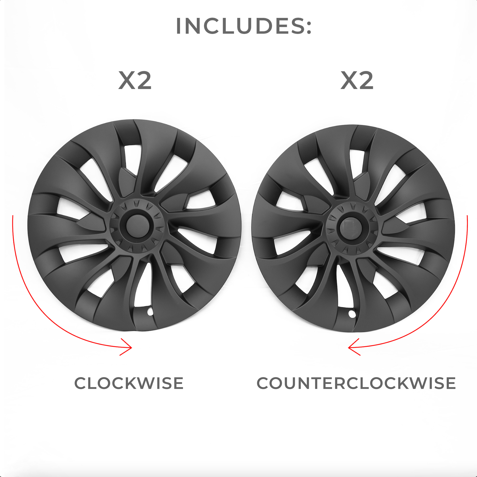 2017-2023 | Model 3 18" Aero Wheel Hub Cap Cover - Turbine Style (Set of 4)