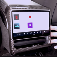 2024+ | Model 3 Backseat Screen Display Overlay Frame - Real Dry Molded Carbon Fiber