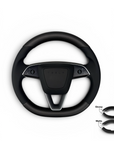 2026+ | Model Y Juniper Refreshed Steering Wheel Upper & Lower Overlays - Real Dry Molded Carbon Fiber