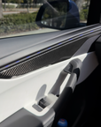2026+ | Model Y Juniper Refreshed Performance Style Door Panel Trim Overlays - Real Dry Molded Carbon Fiber (2x2 Twill)
