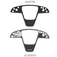 2021-2023 | Model S & X Steering Wheel Bezel Overlay - Real Molded Carbon Fiber