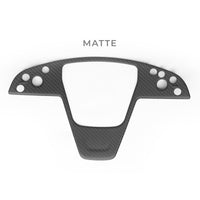 2021-2023 | Model S & X Steering Wheel Bezel Overlay - Real Molded Carbon Fiber