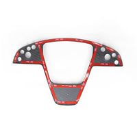 2021 + | Model S & X Steering Wheel Bezel Overlay - Real Molded Carbon Fiber