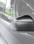 2020-2025 | Model Y Side View Mirror Overlays Cap Covers - Refreshed Juniper Model Y Style (1 Pair) - Real Dry Molded Carbon Fiber