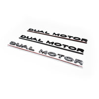 DUAL MOTOR Badges - Black or Chrome With Stripe