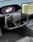 2021+ | Model S & X "Honking Airbag" Yoke Heated Steering Wheel Upgrade - Real Molded Carbon Fiber