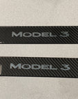 Model 3 Door Sill Covers Front & Rear (1 Pair) - Flexible Urethane Carbon Fiber