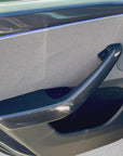 2024+ | Model 3 Highland Refreshed Front & Rear Upper Door Panel Overlays (4 Pieces) - Real Dry Molded Carbon Fiber