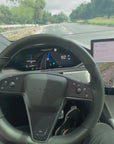 2021-2023 | Model S & X Round Steering Wheel Upgraded with Leather & Real Molded Carbon Fiber
