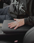 2026+ | Model Y Juniper Refreshed Armrest Overlay - Real Dry Molded Carbon Fiber