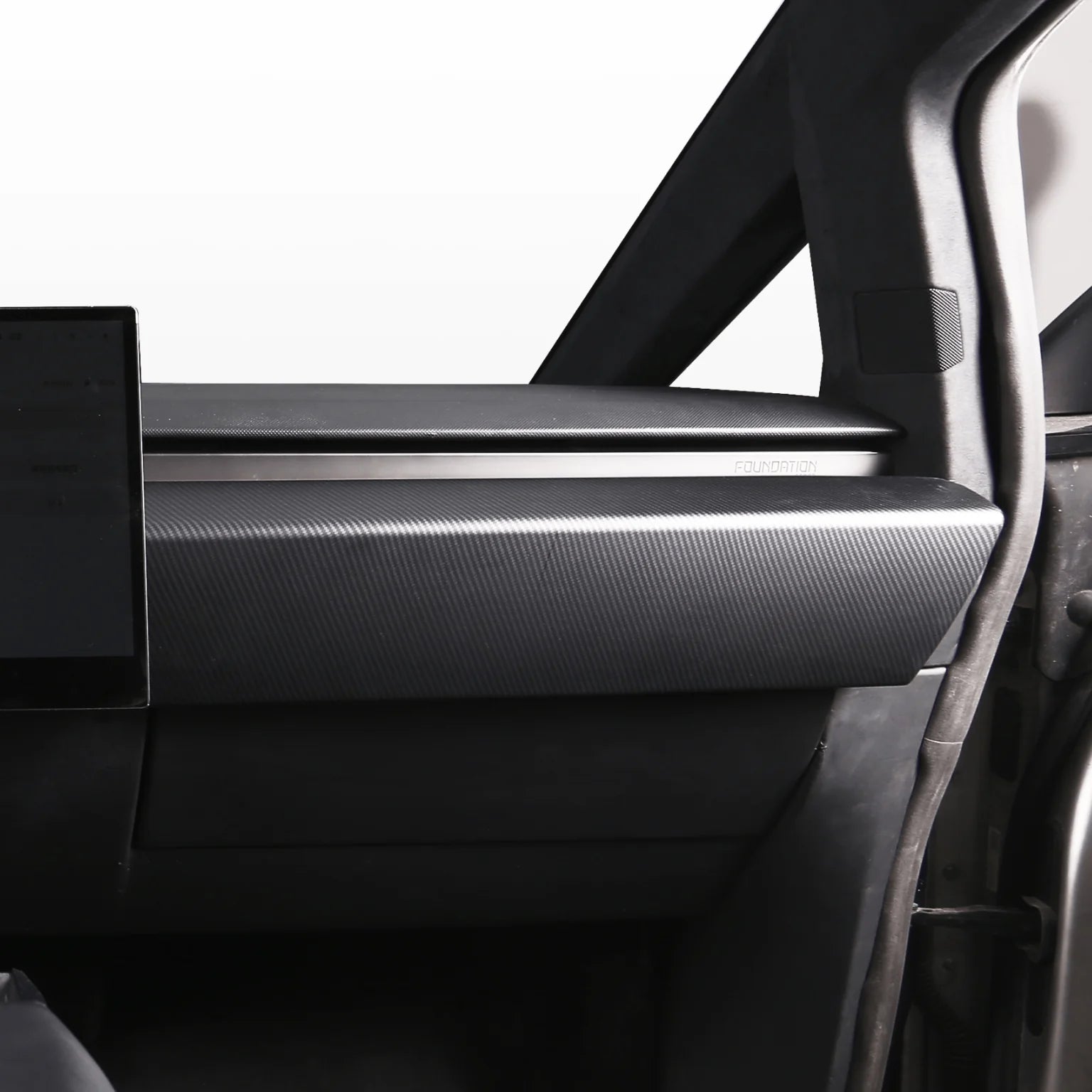 Cybertruck Dashboard Covers ABS Plastic (2 Pieces) - Hydro Carbon Fiber Coated - Matte