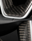 2024+ | Model 3 Highland Refreshed Steering Wheel Lower V Shaped Overlay - Real Dry Molded Carbon Fiber