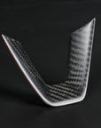 2024+ | Model 3 Highland Refreshed Steering Wheel Lower V Shaped Overlay - Real Dry Molded Carbon Fiber
