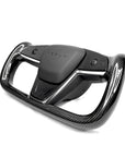 2021+ | Model S & X "Honking Airbag" Yoke Heated Steering Wheel Upgrade - Real Molded Carbon Fiber