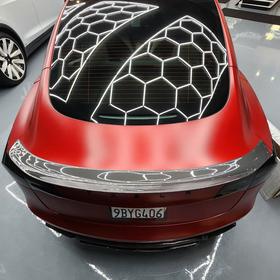 Model 3 Europa Rear Spoiler - Real Molded Carbon Fiber