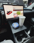 Model 3 & Y Center Console Removable Table Shelf (Gen. 2) - Carbon Fiber Look