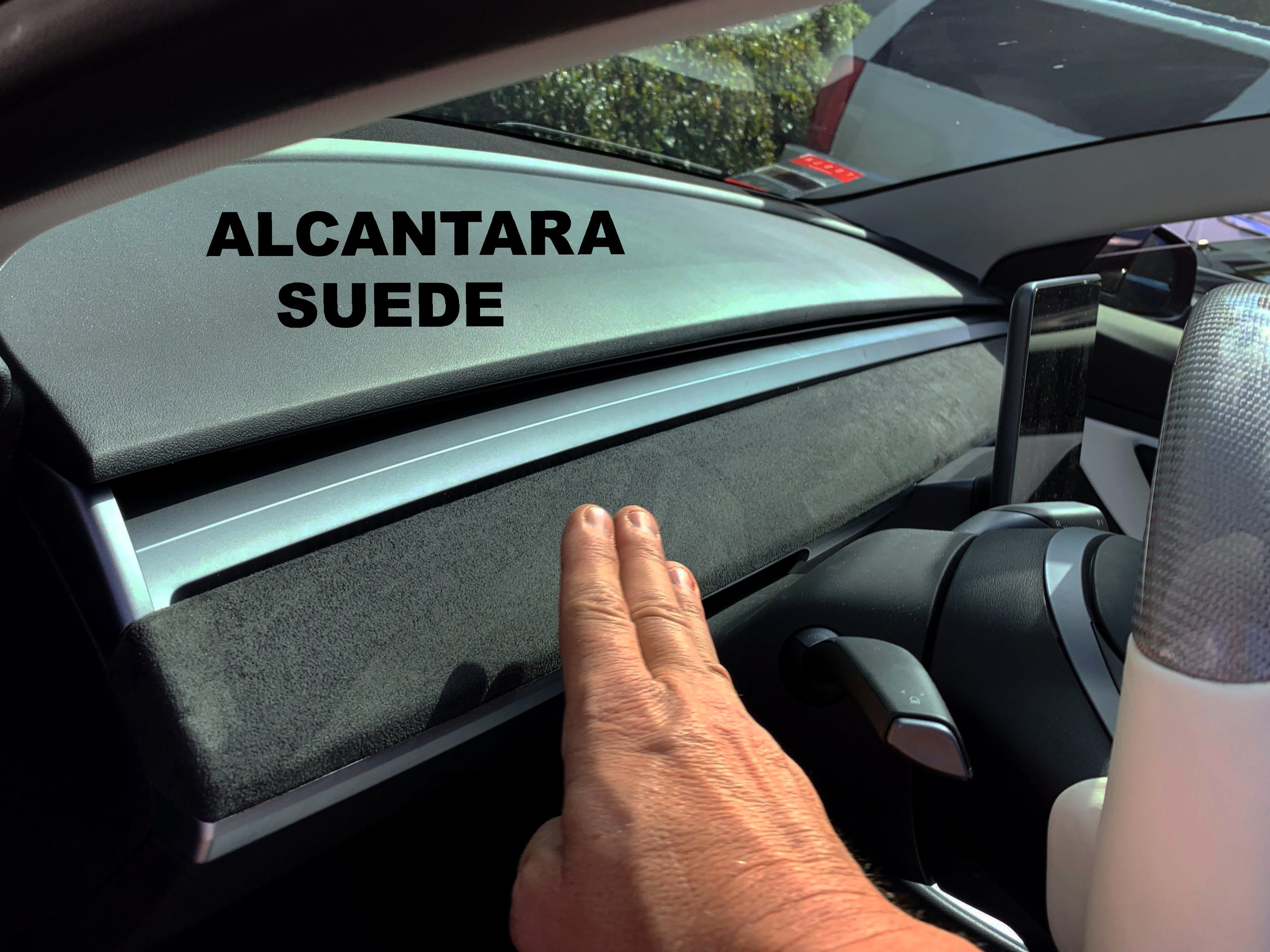 FDAIUN Car Interior Moulding Trim alcantara Style for Tesla Model 3 Y 2017  2018 2019 2020 2021 2022 Dashboard Trim Strip for Car Interior Exterior