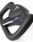 Model 3 & Y Yoke Style Steering Wheel - Full Black Leather - Heated