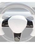 Model 3 & Y Steering Wheel Overlay (3 Piece) - Real Molded Carbon Fiber