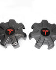 2020-2025 | Model Y 19" Gemini Wheel Center Hub Caps (Set of 4) - Hydro Carbon Fiber Coated
