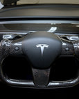 Model 3 & Y Yoke Style Steering Wheel - Full Carbon Fiber - Non Heated Only