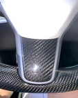 Model 3 & Y Steering Wheel Overlay (3 Piece) - Real Molded Carbon Fiber