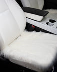 Faux Sheepskin Seat Covers, Headrests, & Pillows Front & Rear- White (SET OF 7)