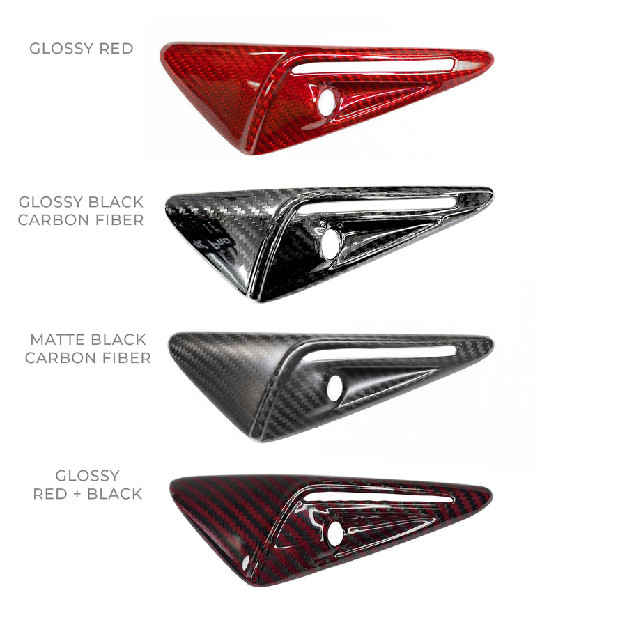 Model S3XY* Full Cover Style Turn Signal Overlays (1 Pair) - Real Molded Carbon Fiber