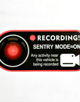 Sentry Mode Recording Window Sticker ( 1 Pair )