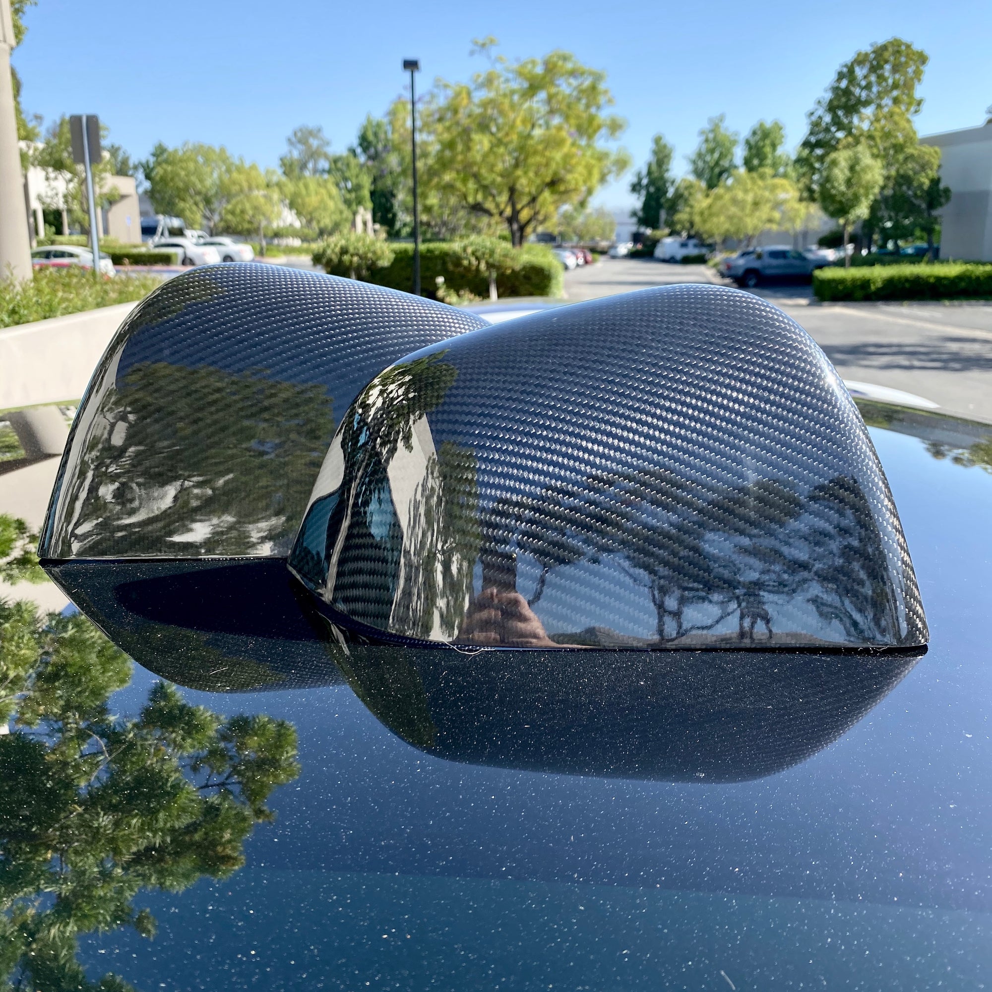 2020-2024 | Model Y Side View Mirror Overlays (1 Pair) - Real Molded Carbon Fiber