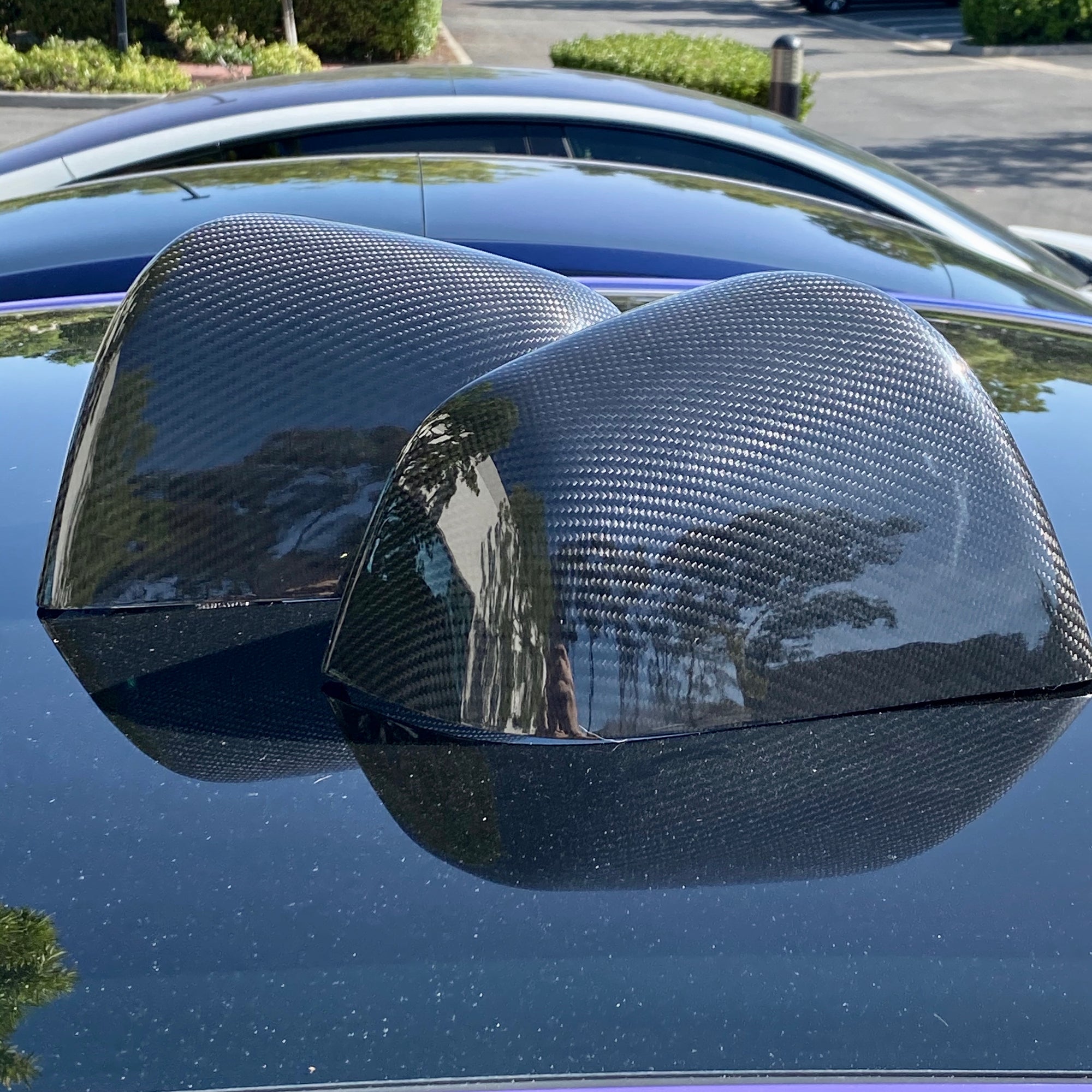 2020-2024 | Model Y Side View Mirror Overlays (1 Pair) - Real Molded Carbon Fiber