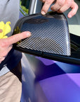 2020-2024 | Model Y Side View Mirror Overlays (1 Pair) - Real Molded Carbon Fiber